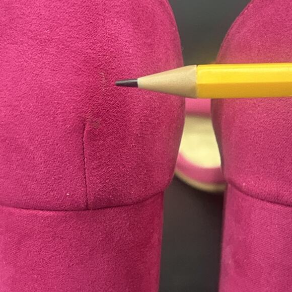 CL by Laundry Jody Womens 8.5M Orange Hot Pink Suede Block Heel Open Toe Strappy - Picture 6 of 11